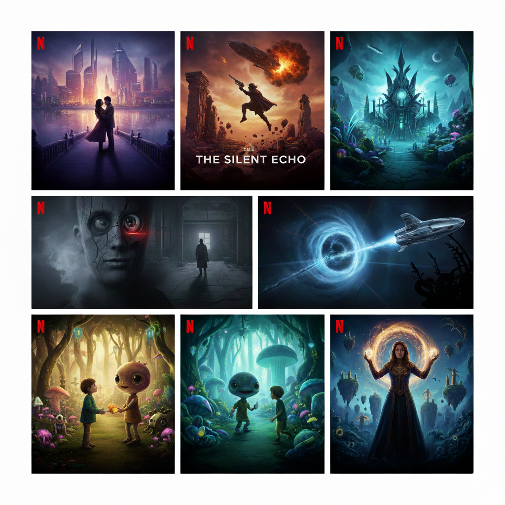 Exemplo de diferentes pôsteres personalizados de um mesmo filme para diferentes usuários do Netflix